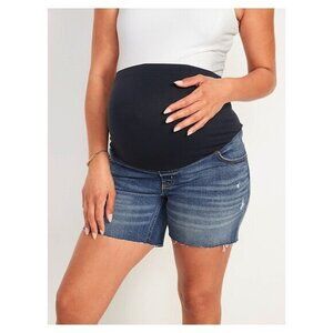 GAP Maternity Pull On Full Panel Denim Jean Shorts
